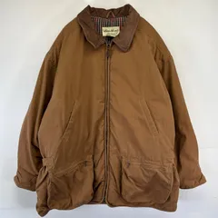 古着 エディー・バウアー Eddie Bauer ダウンジャケット グースダウン 大きいサイズ 裏地チェック フルジップ 白タグ  ブラウン系 メンズ
