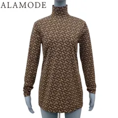 BURBERRY(バーバリー) TBロゴ 長袖 トップス Tシャツ アパレル ファッション カットソー ハイネック モノグラム M ナイロン スパンデックス ブラウン茶 ベージュ 8025233 レディース 40802152945【中古】【アラモード】