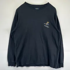 古着 ポロ・ラルフローレン POLO RALPH LAUREN 長袖Tシャツ 大きいサイズ サーマル ワッフル生地 ポロベア 2XL  ブラック メンズ