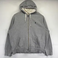 古着 ポロバイラルフローレン Polo by Ralph Lauren パーカー 大きいサイズ トレーナー ダブルフェイス  2XL  グレー系 メンズ