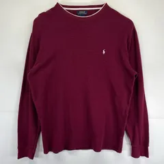 古着 ポロ・ラルフローレン POLO RALPH LAUREN 長袖Tシャツ 大きいサイズ サーマル ワッフル生地 クルーネック 2XL  ワインレッド メンズ