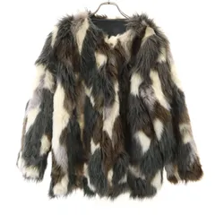 SENSE OF PLACE センスオブプレイス ファー ジャケット F グレー系 レディース 古着