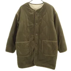 Ray Beams レイビームス ノーカラー キルティングジャケット 0 オリーブ 中綿 リバーシブル レディース 古着