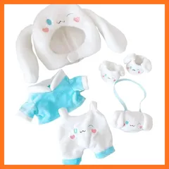 【新品】 niannyyhouse　ぬいぐるみ 用　20cm人形の服　マペットの衣装　帽子+上着+吊りズボン+パケット+靴　5点セット　子犬の服　綿人形の服　人形ベビー服　着せ替え 1