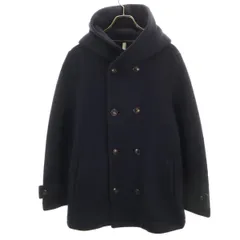 URBAN RESEARCH DOORS アーバンリサーチドアーズ ウールブレンド フーディ コート 40 ネイビー メンズ 古着