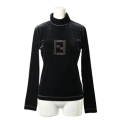 FENDI ヴィンテージ FF刺繍 ベロア ハイネック カットソー