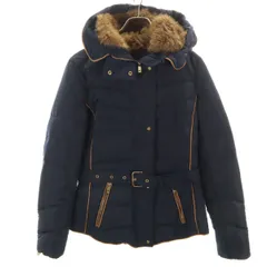 ZARA BASIC ザラベーシック 中綿ジャケット M ネイビー ベルト付き レディース 古着