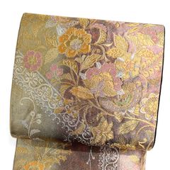 袋帯 牡丹 唐花 蝶 グラデーション 金糸 着物 122b d ms - メルカリ