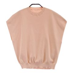 極美品✨Drawer 16G天竺編みクルーフレンチスリーブニット ブラウン