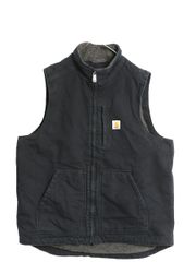 90s カーハート 中綿 ダック ベスト L CARHARTT キルティング 紺