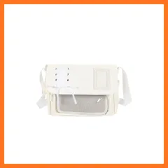 【新品】 [ハルジオ] 痛バッグ ショルダー 痛バ 可愛い ショルダーバッグ 痛バック 推し活バッグ 透明 バック おしゃれ いたばっく いたば 黒 白 水色 ブラック ホワイト ブルー 推し活 ぬい 鞄 かばん 人気 かわいい シート 付属 (ホワイト) 0