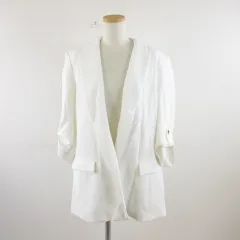 ザラ ZARA ハーフコート ジャケット 七分袖 白 L *A764