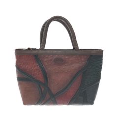 美品 IBIZA イビサ オーストリッチ トートバッグ 花柄 A4 ブラック