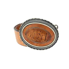 DIESEL ディーゼル ベルト 表記サイズ:85/34 ロゴバックル/アンティーク加工/レザー ヴィンテージ   ブラウン メンズ / 240001177627