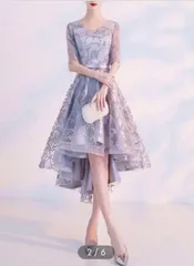 送料無料 未使用 イベント 結婚式 二次会 発表会 舞台 フォ－マル リボン刺繍 フィッシュテール ドレス 7号 S (OPN2826)