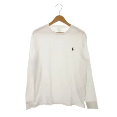 ポロ ラルフローレン POLO RALPH LAUREN CUSTOM SLIM FIT 長袖Tシャツ ロンT カットソー M 白 ホワイト ポニー刺繍 /MN18 ■GY99