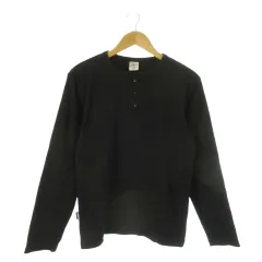 アヴィレックス AVIREX 長袖Tシャツ L 黒 ブラック ヘンリーネック /CK20 ■GY99