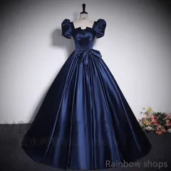 【新品未使用】カラードレス ロングドレス 演奏会 Aラインドレス 発表会 オフショルダー ワンショルダー 年会 イブニングドレス ソロステージ コーラスドレス ステージ司会 ボリュームスカート パーテ