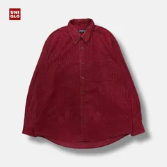 90s OLD UNIQLO コーデュロイ長袖シャツ レッド XL