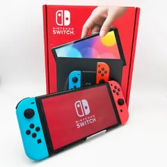 【中古・美品】Nintendo Switch 本体 (有機ELモデル) Joy-Con(L)ネオンブルー/(R)ネオンレッド