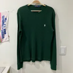 137 ポロ ワッフル ロングスリーブ グリーン