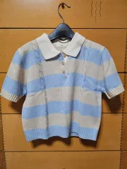 新品/3種まとめ売り) レディース ケーブル ニット 2種(半袖 長袖)+ CHECK マフラー