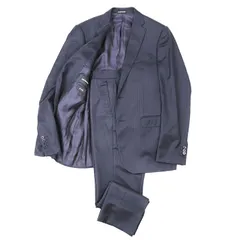 【SALE】Emporio Armani エンポリオ・アルマーニ スーツ セットアップ 2020年製 M LINE オルタネイトストライプ 2B テーラード ウール / シルク ジャケット スラックス メンズ 46/サイズ表記無 ネイビー 紺 ブルガリア製