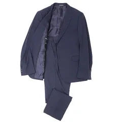 SALE【美品】Emporio Armani エンポリオ・アルマーニ スーツ 2021年製 M LINE ジャケット スラックス ストレッチ 2B テーラード ピークドラペル テーパードシルエット セットアップ ハンガー・ガーメント付属 メンズ 50 ネイビー