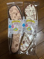 スヌーピー柄のトイレシート　2点セット　ブラウン系