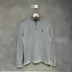 ポロ ラルフローレン ニット ハーフジップ グレー