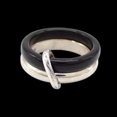 ジョージジェンセン チャーム 六芒星 スター キーリング 925 初期 4284