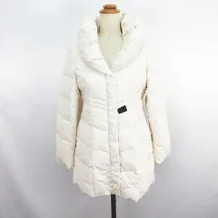 ケティ KETTY ダウンコート アウター 長袖 ジップアップ ボリューム衿 ハーフ丈 2 アイボリー ※EKM