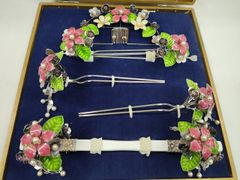 平和屋着物◎本佐賀錦 六通柄袋帯 花車文 銀糸 正絹 逸品 DAAZ3946jm