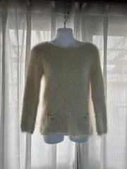 1574.any sis ラメ入りホワイト長袖ニット☆