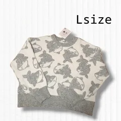 新品 サメ柄 ニット セーター L オーバーサイズ レディース グレー 白 サメ