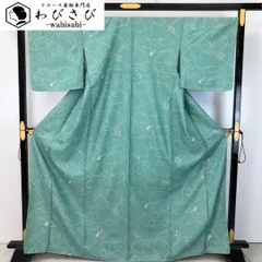 小紋 抽象模様 緑青色 トールサイズ しつけ糸 K-5242