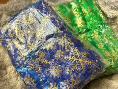 100枚12 × 9センチ、雪の結晶、柄オーガンジー巾着袋