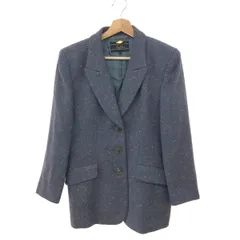 LEILIAN レリアン ツイードジャケット サイズ:9号 3B/テーラードジャケット   ウール混 ブルー×ブラウン レディース / 241016001883
