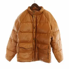 ウィンドアーマー WIND ARMOR ニチワ ダウンジャケット レザー 長袖 ジップアップ ロゴ 総裏地 LL 茶 ブラウン ■GY12 /MQ
