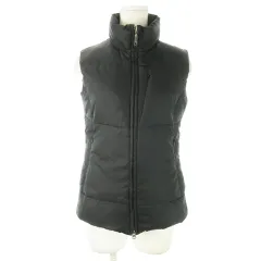 ユナイテッド・カラーズ・オブ・ベネトン UNITED COLORS OF BENETTON ダウンベスト スタンドカラー ジップアップ 小さいサイズ XS 黒 ブラック /AO10