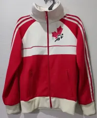 アディダス カナダ 白赤 トラックジャージ ジャージ ジップアップジャージ 85/XS