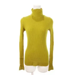 マイケルマイケルコース Michael michael kors リブニット セーター タートルネック 長袖 切替 4 L 黄 イエロー /MN16 ■GY99