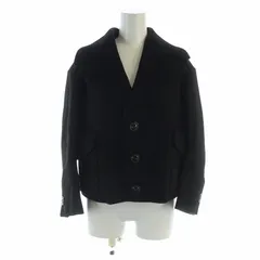ディースクエアード DSQUARED2 ビッグカラー コート ジャケット ショート丈 メルトン ウール 38 S 黒 ブラック S75AM0401 /MQのサムネイル