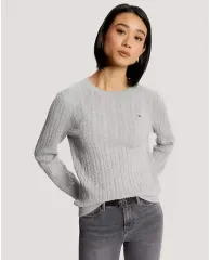 (正規品) Tommy Hilfiger トミーヒルフィガー レディース ケーブル ニット ロゴ セーター XS