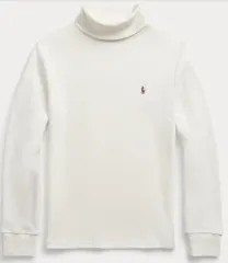 ポロラルフローレン ソフトコットン ポニーロゴ タートルネックTシャツ 白