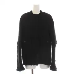 アルアバイル allureville 23AW ジオリカハニカムツイードフリンジジャケット ノーカラー アウター 1 S 黒 ブラック /YMのサムネイル