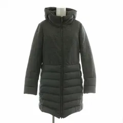 ムーレー MOORER ANGELE LE ダウンコート アウター ロング丈 ジップアップ フード ウール カシミヤ混 切替 40 グレー /BBのサムネイル