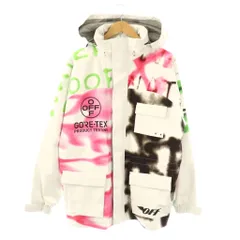 オフホワイト OFF WHITE ゴアテックス スキージャケット ジップアップ 総柄 ホワイト マルチカラー /HK ■OS ■SHのサムネイル
