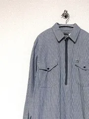 【BIG BILL】USA製 90s L/S ヒッコリーハーフジップシャツ M ビックビル ヴィンテージ 古着のサムネイル