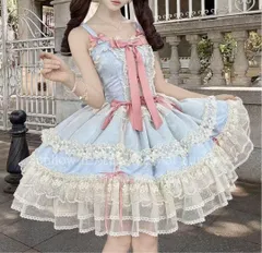 【新品未使用】ゴスロリ フリル　ロリータドレスJSK サスペンダードレス アイドル服 甘ロリ CJS1212P289